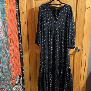 Madewell Maxi Navy Dress Size 6 Medium Small